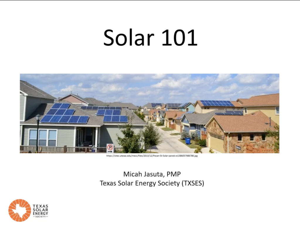 太阳能101网络研讨会与Micah Jasuta